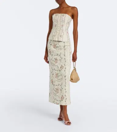Agua by Agua Bendita Abelia floral embroidered linen corset | Thumbnail 2 Agua by Agua Bendita Abelia floral embroidered linen corset | Thumbnail 2