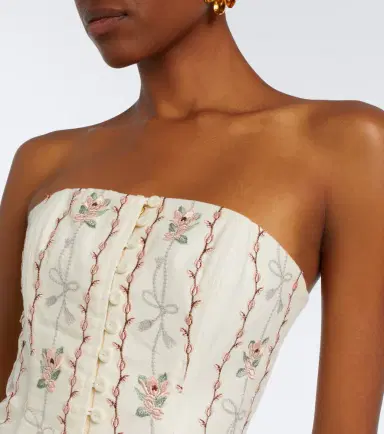 Agua by Agua Bendita Abelia floral embroidered linen corset | Thumbnail 5 Agua by Agua Bendita Abelia floral embroidered linen corset | Thumbnail 5