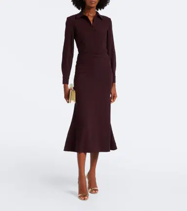 Roland Mouret Draped crêpe midi dress | Thumbnail 6 Roland Mouret Draped crêpe midi dress | Thumbnail 6