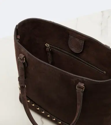 Valentino Garavani Rockstud Small suede top-handle bag | Thumbnail 3 Valentino Garavani Rockstud Small suede top-handle bag | Thumbnail 3