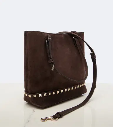 Valentino Garavani Rockstud Small suede top-handle bag | Thumbnail 4 Valentino Garavani Rockstud Small suede top-handle bag | Thumbnail 4