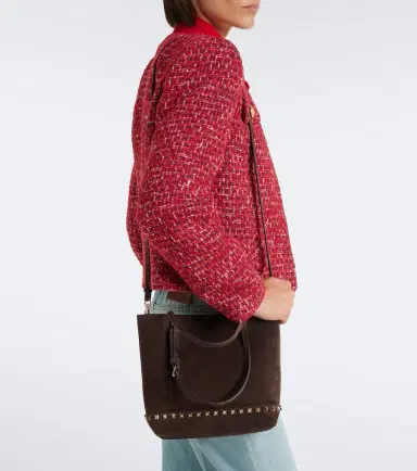 Valentino Garavani Rockstud Small suede top-handle bag | Thumbnail 6 Valentino Garavani Rockstud Small suede top-handle bag | Thumbnail 6