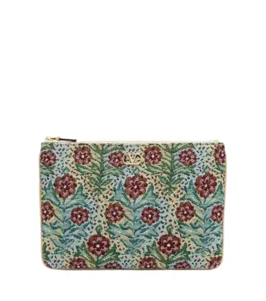 Valentino Garavani VLogo floral jacquard pouch | Thumbnail 1 Valentino Garavani VLogo floral jacquard pouch | Thumbnail 1