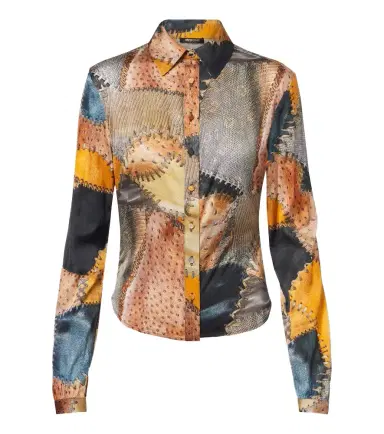 Roberto Cavalli Trompe l'ail silk shirt | Thumbnail 1 Roberto Cavalli Trompe l'ail silk shirt | Thumbnail 1