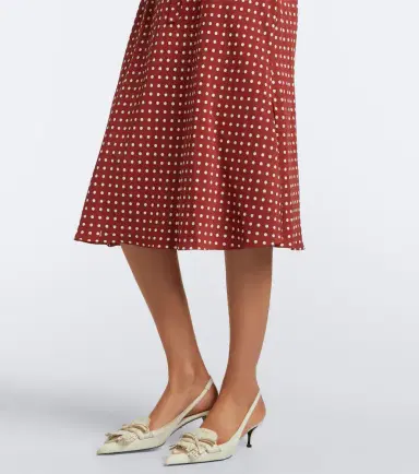 Prada Polka-dot ruffled silk midi dress | Thumbnail 4 Prada Polka-dot ruffled silk midi dress | Thumbnail 4