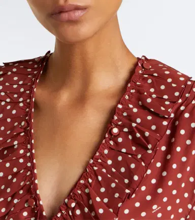 Prada Polka-dot ruffled silk midi dress | Thumbnail 5 Prada Polka-dot ruffled silk midi dress | Thumbnail 5