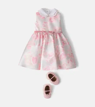 MONNALISA Baby floral belted dress | Thumbnail 4 MONNALISA Baby floral belted dress | Thumbnail 4