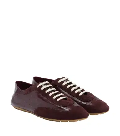 Saint Laurent Lewis suede-trimmed leather sneakers | Thumbnail 1 Saint Laurent Lewis suede-trimmed leather sneakers | Thumbnail 1