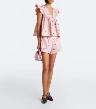 Ganni Floral cotton-blend poplin shorts | Thumbnail 2 Ganni Floral cotton-blend poplin shorts | Thumbnail 2