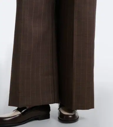 Ganni Striped pleated wool wide-leg pants | Thumbnail 3 Ganni Striped pleated wool wide-leg pants | Thumbnail 3