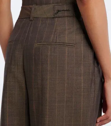 Ganni Striped pleated wool wide-leg pants | Thumbnail 5 Ganni Striped pleated wool wide-leg pants | Thumbnail 5