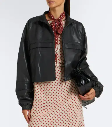 Prada Cropped leather jacket | Thumbnail 6 Prada Cropped leather jacket | Thumbnail 6