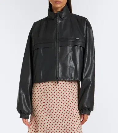 Prada Cropped leather jacket | Thumbnail 8 Prada Cropped leather jacket | Thumbnail 8