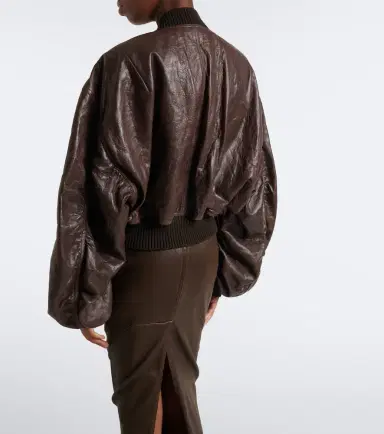 Rick Owens Secchia leather bomber jacket | Thumbnail 3 Rick Owens Secchia leather bomber jacket | Thumbnail 3