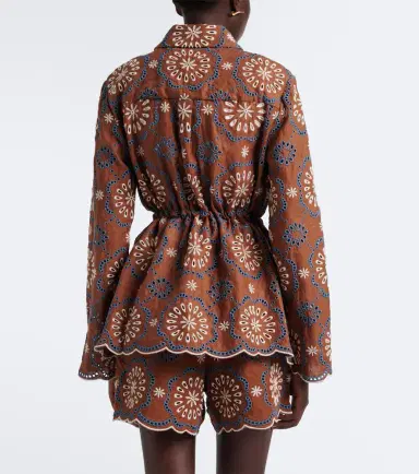 Veronica Beard Kiki broderie anglaise linen jacket | Thumbnail 5 Veronica Beard Kiki broderie anglaise linen jacket | Thumbnail 5
