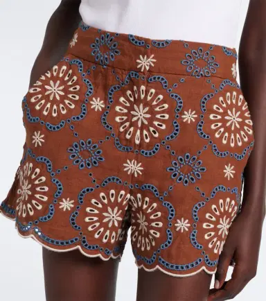 Veronica Beard Allen broderie anglaise linen shorts | Thumbnail 3 Veronica Beard Allen broderie anglaise linen shorts | Thumbnail 3