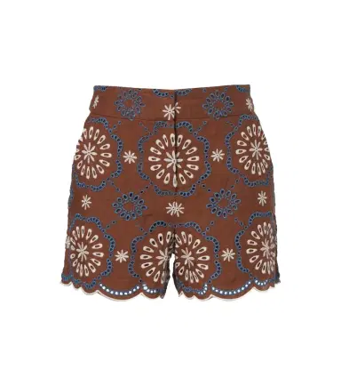 Veronica Beard Allen broderie anglaise linen shorts | Thumbnail 1 Veronica Beard Allen broderie anglaise linen shorts | Thumbnail 1