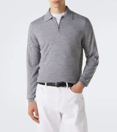 Lardini Wool, silk, and cashmere polo sweater | Thumbnail 2 Lardini Wool, silk, and cashmere polo sweater | Thumbnail 2