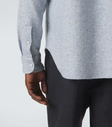 Umit Benan Kevin cashmere and silk Western shirt | Thumbnail 7 Umit Benan Kevin cashmere and silk Western shirt | Thumbnail 7