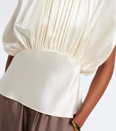 Tove Peta draped peplum silk satin top | Thumbnail 2 Tove Peta draped peplum silk satin top | Thumbnail 2