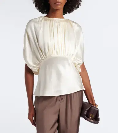 Tove Peta draped peplum silk satin top | Thumbnail 4 Tove Peta draped peplum silk satin top | Thumbnail 4
