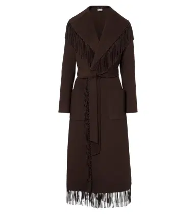 Simkhai Fringed wool-blend coat | Thumbnail 1 Simkhai Fringed wool-blend coat | Thumbnail 1