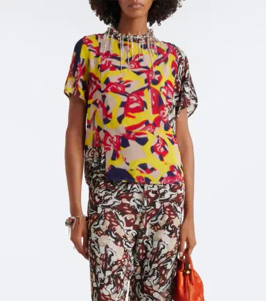 Dries Van Noten Printed draped top | Thumbnail 4 Dries Van Noten Printed draped top | Thumbnail 4