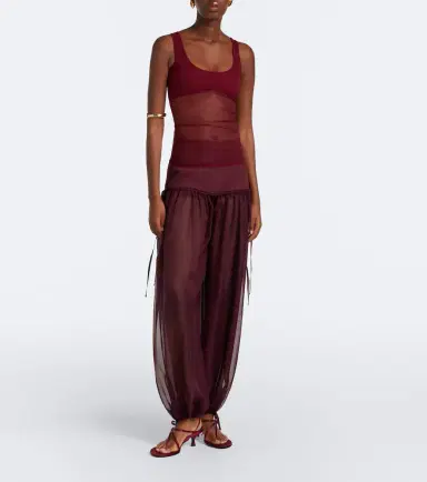 Nensi Dojaka Semi-sheer wide-leg pants | Thumbnail 5 Nensi Dojaka Semi-sheer wide-leg pants | Thumbnail 5