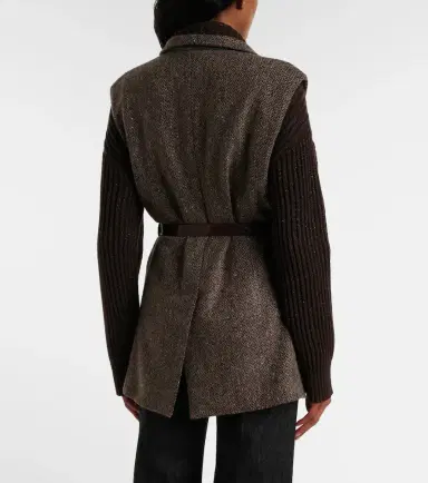 Brunello Cucinelli Monili herringbone sequined wool-blend vest | Thumbnail 5 Brunello Cucinelli Monili herringbone sequined wool-blend vest | Thumbnail 5