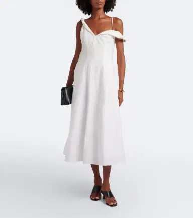 RÓHE Róhe Off-shoulder cotton-blend midi dress | Thumbnail 5 RÓHE Róhe Off-shoulder cotton-blend midi dress | Thumbnail 5