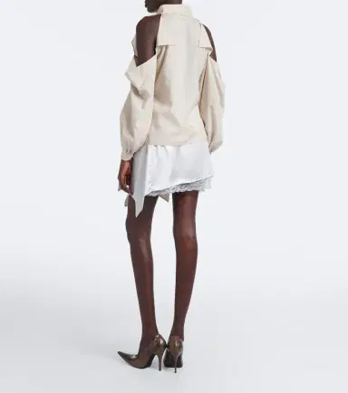 Acne Studios Layered lace-trimmed satin miniskirt | Thumbnail 3 Acne Studios Layered lace-trimmed satin miniskirt | Thumbnail 3