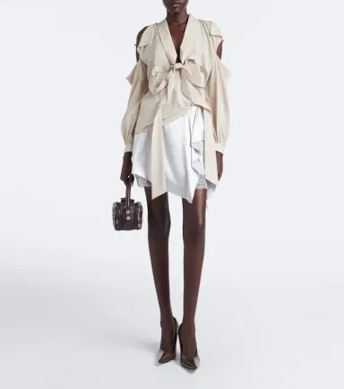 Acne Studios Layered lace-trimmed satin miniskirt | Thumbnail 5 Acne Studios Layered lace-trimmed satin miniskirt | Thumbnail 5
