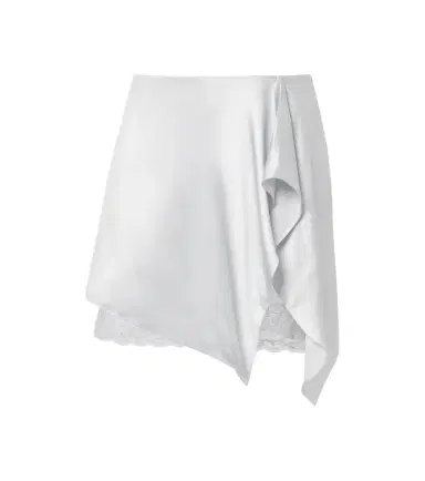 Acne Studios Layered lace-trimmed satin miniskirt | Thumbnail 1 Acne Studios Layered lace-trimmed satin miniskirt | Thumbnail 1