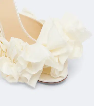 Magda Butrym Floral-appliqué satin mules | Thumbnail 3 Magda Butrym Floral-appliqué satin mules | Thumbnail 3