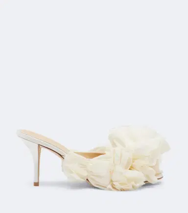 Magda Butrym Floral-appliqué satin mules | Thumbnail 4 Magda Butrym Floral-appliqué satin mules | Thumbnail 4