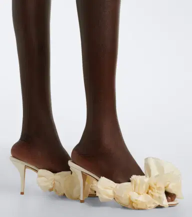 Magda Butrym Floral-appliqué satin mules | Thumbnail 6 Magda Butrym Floral-appliqué satin mules | Thumbnail 6