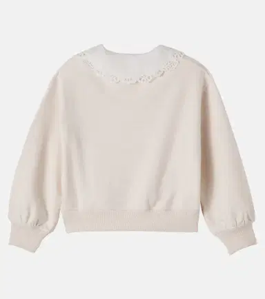 CHLOÉ KIDS Chloé Kids Embroidered cotton jersey sweater | Thumbnail 2 CHLOÉ KIDS Chloé Kids Embroidered cotton jersey sweater | Thumbnail 2