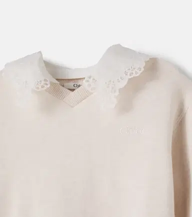 CHLOÉ KIDS Chloé Kids Embroidered cotton jersey sweater | Thumbnail 3 CHLOÉ KIDS Chloé Kids Embroidered cotton jersey sweater | Thumbnail 3