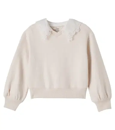 CHLOÉ KIDS Chloé Kids Embroidered cotton jersey sweater | Thumbnail 1 CHLOÉ KIDS Chloé Kids Embroidered cotton jersey sweater | Thumbnail 1