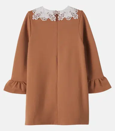 CHLOÉ KIDS Chloé Kids Embroidered ruffled jersey dress | Thumbnail 2 CHLOÉ KIDS Chloé Kids Embroidered ruffled jersey dress | Thumbnail 2