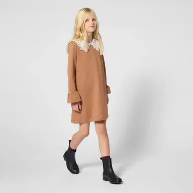 CHLOÉ KIDS Chloé Kids Embroidered ruffled jersey dress | Thumbnail 5 CHLOÉ KIDS Chloé Kids Embroidered ruffled jersey dress | Thumbnail 5
