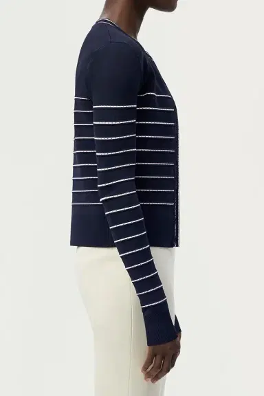 Adam Lippes Faye Cardigan- Navy | Thumbnail 3 Adam Lippes Faye Cardigan- Navy | Thumbnail 3