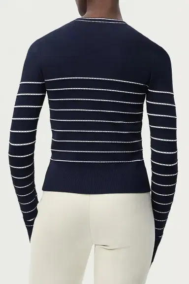 Adam Lippes Faye Cardigan- Navy | Thumbnail 4 Adam Lippes Faye Cardigan- Navy | Thumbnail 4