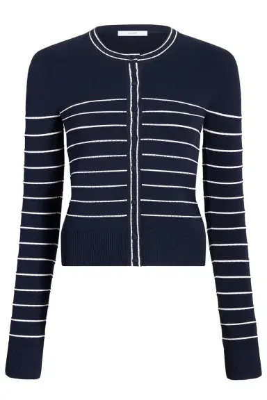 Adam Lippes Faye Cardigan- Navy | Thumbnail 1 Adam Lippes Faye Cardigan- Navy | Thumbnail 1