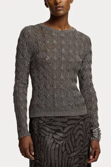 Ralph Lauren Metallic Crewneck Sweater | Thumbnail 5 Ralph Lauren Metallic Crewneck Sweater | Thumbnail 5