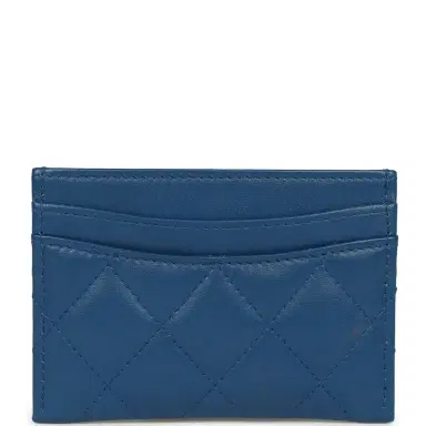 Chanel Chanel Classic Card Holder Dark Blue Lambskin Rainbow Hardware | Thumbnail 3 Chanel Chanel Classic Card Holder Dark Blue Lambskin Rainbow Hardware | Thumbnail 3