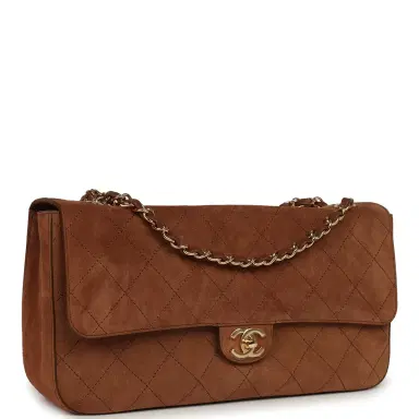 Chanel Chanel Maxi "Souplissimo" Small Flap Bag Camel Suede Gold Hardware | Thumbnail 2 Chanel Chanel Maxi "Souplissimo" Small Flap Bag Camel Suede Gold Hardware | Thumbnail 2