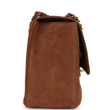 Chanel Chanel Maxi "Souplissimo" Small Flap Bag Camel Suede Gold Hardware | Thumbnail 3 Chanel Chanel Maxi "Souplissimo" Small Flap Bag Camel Suede Gold Hardware | Thumbnail 3