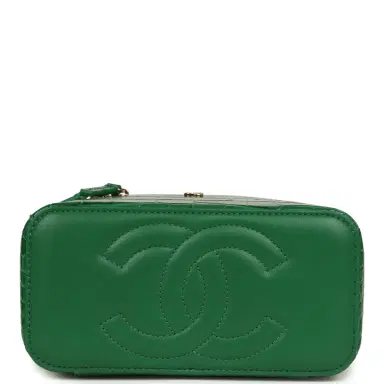 Chanel Chanel Small Top Handle Long Vanity Case Green Croc Embossed Calfskin Gold Hardware | Thumbnail 6 Chanel Chanel Small Top Handle Long Vanity Case Green Croc Embossed Calfskin Gold Hardware | Thumbnail 6