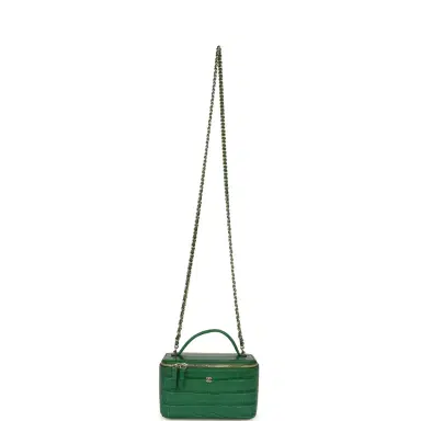 Chanel Chanel Small Top Handle Long Vanity Case Green Croc Embossed Calfskin Gold Hardware | Thumbnail 7 Chanel Chanel Small Top Handle Long Vanity Case Green Croc Embossed Calfskin Gold Hardware | Thumbnail 7